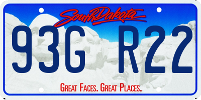 SD license plate 93GR22
