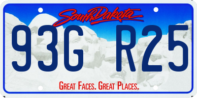 SD license plate 93GR25
