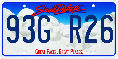 SD license plate 93GR26