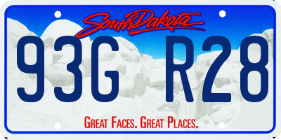 SD license plate 93GR28