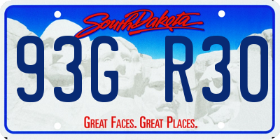 SD license plate 93GR30
