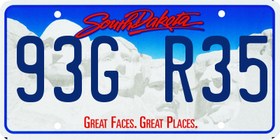 SD license plate 93GR35