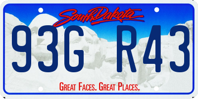 SD license plate 93GR43