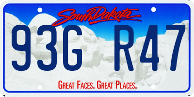 SD license plate 93GR47