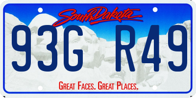 SD license plate 93GR49