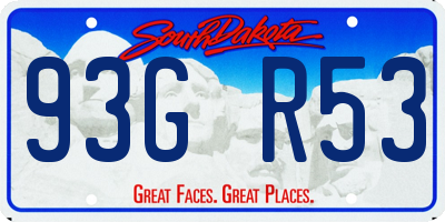 SD license plate 93GR53