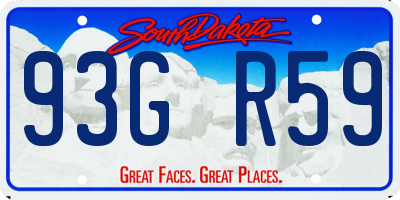 SD license plate 93GR59