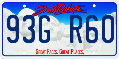 SD license plate 93GR60