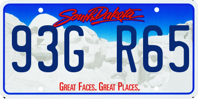 SD license plate 93GR65