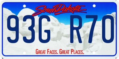 SD license plate 93GR70