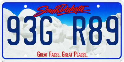 SD license plate 93GR89