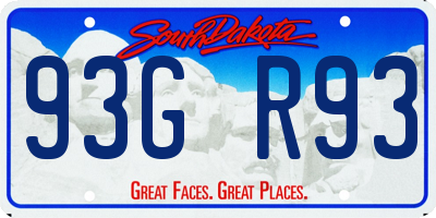 SD license plate 93GR93