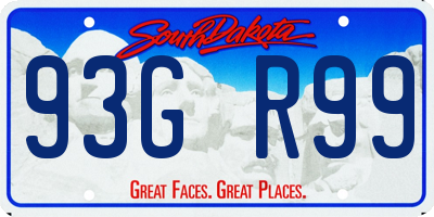 SD license plate 93GR99