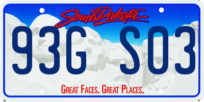 SD license plate 93GS03