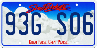 SD license plate 93GS06