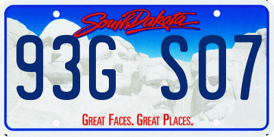 SD license plate 93GS07