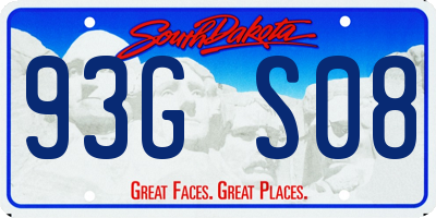 SD license plate 93GS08