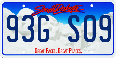 SD license plate 93GS09
