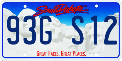 SD license plate 93GS12