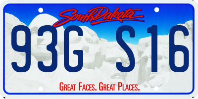 SD license plate 93GS16