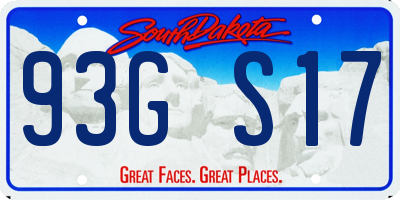 SD license plate 93GS17