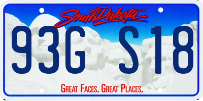 SD license plate 93GS18