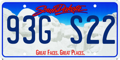 SD license plate 93GS22