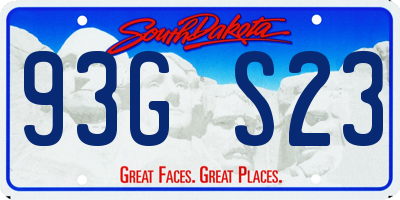 SD license plate 93GS23