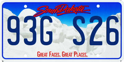 SD license plate 93GS26