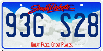 SD license plate 93GS28