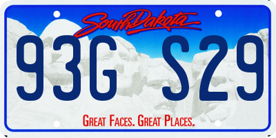 SD license plate 93GS29