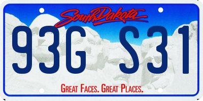 SD license plate 93GS31