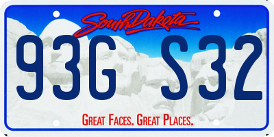 SD license plate 93GS32