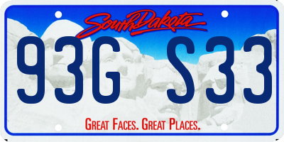 SD license plate 93GS33