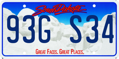 SD license plate 93GS34