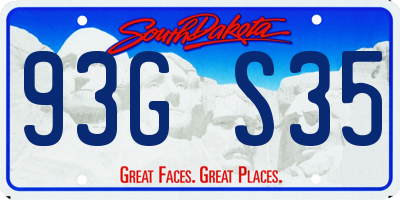 SD license plate 93GS35