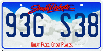 SD license plate 93GS38