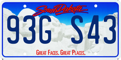 SD license plate 93GS43