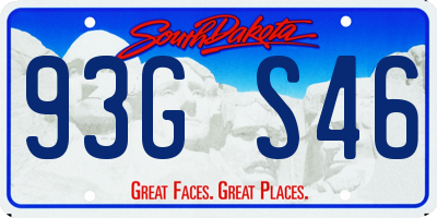 SD license plate 93GS46