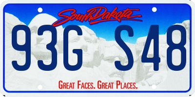 SD license plate 93GS48
