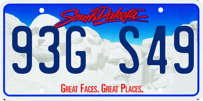 SD license plate 93GS49