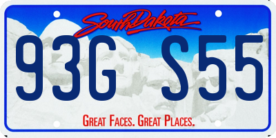 SD license plate 93GS55