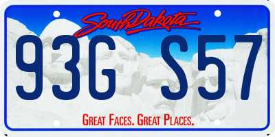 SD license plate 93GS57
