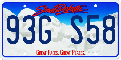 SD license plate 93GS58