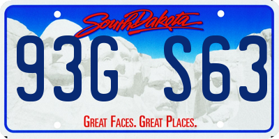 SD license plate 93GS63