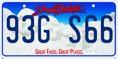SD license plate 93GS66