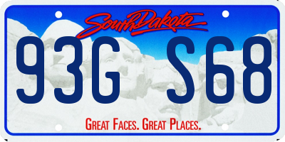SD license plate 93GS68
