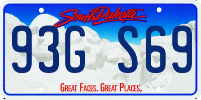SD license plate 93GS69
