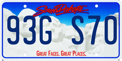 SD license plate 93GS70