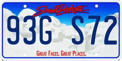 SD license plate 93GS72